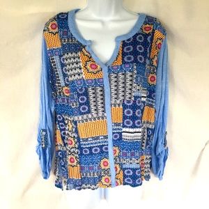 Boho Patchwork Style Blouse